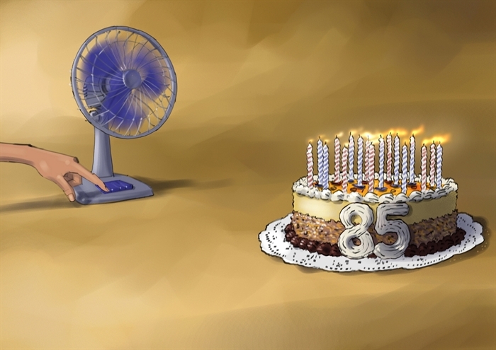 Blowing out the candles