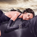 Pretty woman on horse