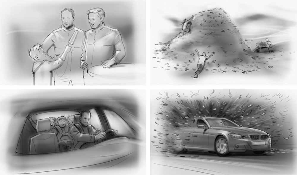 Storyboards, Animatics, Visuals für die MaFo, Moodfilme, Food, P